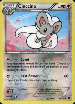 Cinccino 88/124 Reverse Holo XY Fates Collide Pokemon - Image 1