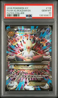 M Alakazam EX 118/124 Mega Pokemon XY Fates Collide 118 GEM MINT PSA 10 - Image 1