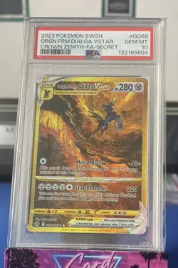 2023 ORIGIN FORME DIALGA VSTAR PSA 10 GG68/GG70 Crown Zenith Pokemon English - Image 1