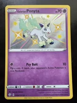 Pokemon Galarian Ponyta SV047/SV122 Shining Fates: Shiny Vault Holo (NM) - Image 1