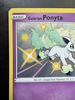 Pokemon Galarian Ponyta SV047/SV122 Shining Fates: Shiny Vault Holo (NM) - Image 2