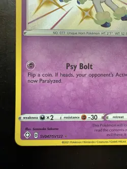 Pokemon Galarian Ponyta SV047/SV122 Shining Fates: Shiny Vault Holo (NM) - Image 4