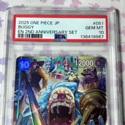 Buggy OP09-051 PSA 10 Emperors In The New World 2nd Anniversary Promo One Piece - Image 2