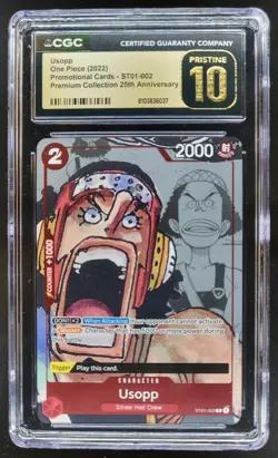 2022 ONE PIECE CCG USOPP MANGA ALTERNATE ART ST01-002 CGC 10 PRISTINE PT - Image 1
