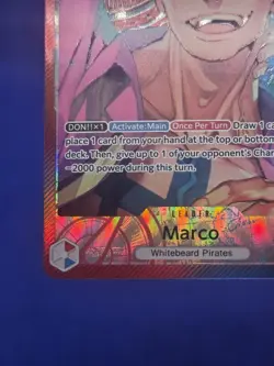 One Piece Two Legends Marco OP08-002 Parallel Alternate Alt Art Leader NM - Image 5