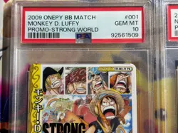 Luffy 001 + Nami 002 PSA10 Strong World Promo 2009 One Piece Sequential Cards - Image 2