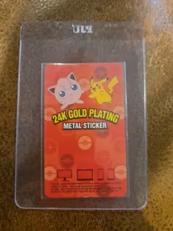 Pokemon TCG Card Korean 24K Gold Plating Metal Sticker Jigglypuff N21 - Image 2