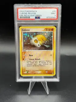 Psa 9 MINT Cubone EX Fire Red & Leaf Green 60/112 Reverse Holo Pokemon Card - Image 1