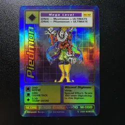 Piedmon BO-42 Digimon Digi Battle Series 1 Card 1999 Bandai NM Holo - Image 1