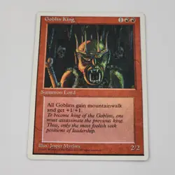 MTG Goblin King NM Fourth Edition Magic the Gathering Vintage Creature Card 1995 - Image 1