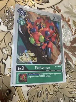 Digimon Card Game Tentomon Store Champion Foil BT1-066 - Image 1