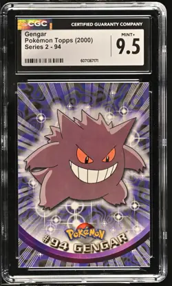 CGC 9.5 MINT+ Gengar 2000 Series 2 Topps 94 Pokemon Card - Image 1