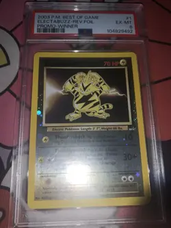 Pokemon Electabuzz Promo Reverse Holo Card #1 Best of Game Winner, WOTC PSA 6 - Image 2