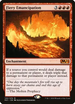 MTG Fiery Emancipation - Near Mint Foil - Magic 2021 Core Set - Image 1