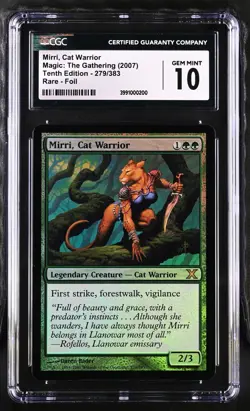 MIRRI, CAT WARRIOR 10th Edition Foil Rare CGC 10 MTG [Nostalgium] - Image 1
