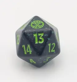 Magic the Gathering Spider-man Prerelease D20 Black Green Spindown Dice 2025 - Image 2