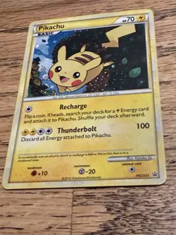 Pokemon Pikachu Holo Black Star Promo HGSS03 2010 Rare HeartGold Card - Image 1