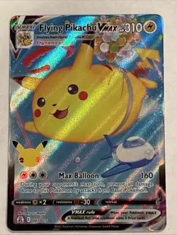 Pokemon TCG Flying Pikachu VMAX Holo Ultra Rare Card Celebrations 007/025 - Image 1