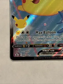 Pokemon TCG Flying Pikachu VMAX Holo Ultra Rare Card Celebrations 007/025 - Image 5