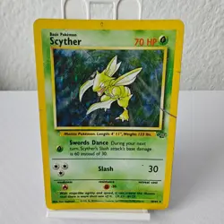 Pokemon Scyther Jungle 10/64 Holo Unlimited Holo Rare TCG Card - Image 1