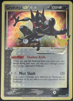 Pokemon TCG Greninja Gold Star Promo Holo Celebrations SWSH144 HP DMG - Image 1