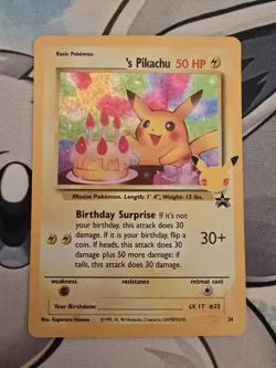 2021 Pokemon TCG Celebrations Birthday Pikachu Black Star Promo #24 - Image 1