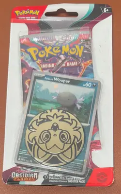 Pokemon SV obsidian flames booster Pack + Holo wooper & counter FACTORY SEALED - Image 1