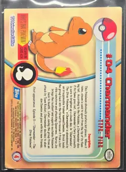 Pokemon Topps Charmander 04 TV Animation Edition (HP) - Image 2
