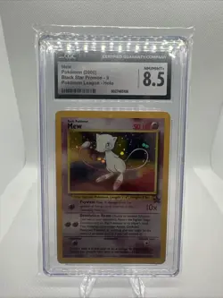 CGC 8.5 NM/ MINT + Pokemon Mew #9 Holo Black Star Promo 2000 League Rare - Image 1