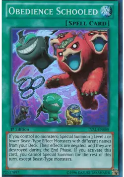 YU-GI-OH! - Obedience Schooled (LVAL-EN088) - Legacy of The Valiant - 1st Editio - Image 1
