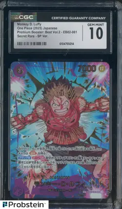 2025 One Piece Japanese EB02 Premium Booster Best #061 Monkey D. Luffy CGC 10 - Image 1