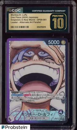2024 One Piece Japanese OP09 Alternate Art #061 Monkey D. Luffy CGC 10 PRISTINE - Image 1