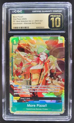 2025 ONE PIECE CCG MORE PIZZA!! ALTERNATE ART OP07-037 CGC 10 PRISTINE PT - Image 1