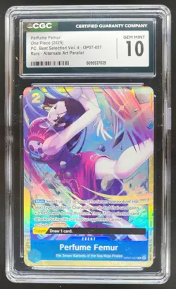 2025 ONE PIECE CCG PERFUME FEMUR ALT ART OP07-057 CGC 10 PT - Image 1