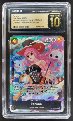 2025 ONE PIECE CCG PERONA ALT ART OP10-092 CGC 10 PRISTINE PT - Image 1