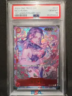 PSA 10 Nico Robin OP01-017 1st Anniversary Set Promo ONE PIECE Card Chinese JPN - Image 2