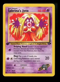 1st Edition Sabrina's Jynx 57/132 Gym Challenge 2000 WOTC Pokemon Card TCG - Image 1