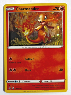 Pokemon Card Charmander 2021 SWSH092 Black Star Promo Cosmos HD SWIRL double - Image 1