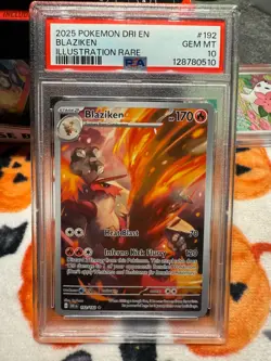 Pokemon TCG Blaziken Illustration Rare Card #192/182 Destined Rivals PSA 10 - Image 3