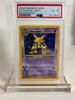 Alakazam - 1/102 - 1999 Holo Rare Base Set Shadowless Pokemon Card PSA 6 - Image 1