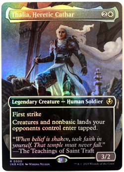 MTG Thalia, Heretic Cathar BORDERLESS FOIL Innistrad Remastered 0300 NM - Image 1