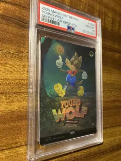 MTG✨YOUNG WOLF Brdless/Full Art 🌈 FOIL✨SLD - Twisted Toons PSA 10 RARE POP 3 ! - Image 3
