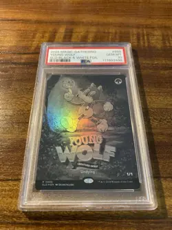 MTG✨YOUNG WOLF Full Art BLACK & WHITE 🌈 FOIL✨SLD Twisted Toons PSA 10 POP 1 ! - Image 5