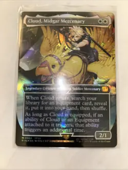 Cloud, Midgar Mercenary Borderless Chocobo Track Foil Mythic MtG Fin Fanta #0564 - Image 1