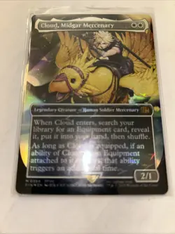 Cloud, Midgar Mercenary Borderless Chocobo Track Foil Mythic MtG Fin Fanta #0564 - Image 2