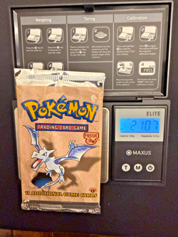 HEAVY Pokemon 1ST EDITION Fossil Booster Pack Factory Sealed 21.07 Grams - Image 1