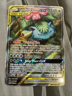 Pokemon TCG Venusaur & Snivy GX TAG TEAM SM229 Black Star Promo Full Art NM - Image 1