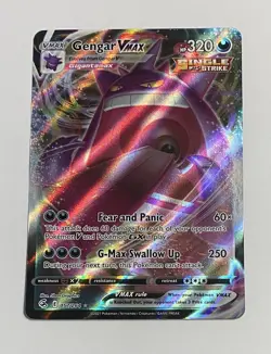 Gengar VMAX 157/264 Fusion Strike Pokemon TCG - Full Art Holo Damaged (creased) - Image 1