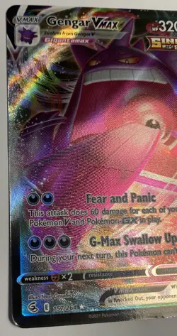 Gengar VMAX 157/264 Fusion Strike Pokemon TCG - Full Art Holo Damaged (creased) - Image 2