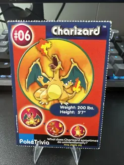 Charizard #6 Burger King Excl Mewtwo Strikes Back PokeTrivia 1999 Pokemon - Image 1